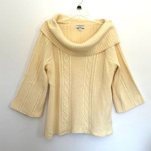 Croft & Barrow Cream Cowl Neck Sweater